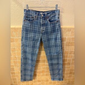 Levis Wedgie Straight Jeans in Plaid Wash